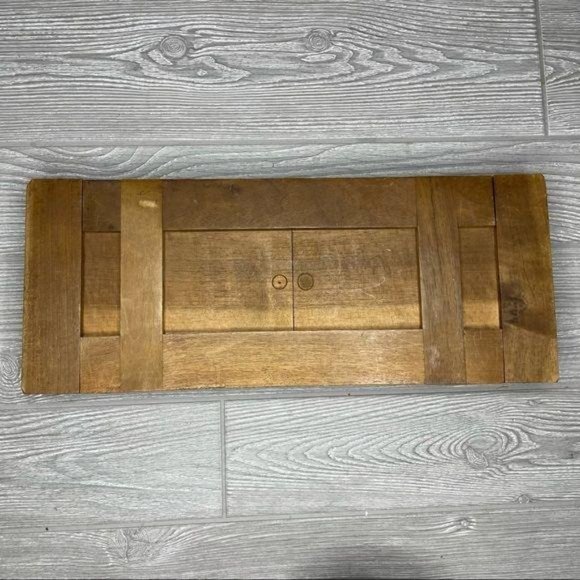 Vintage Geneve carved wood folding bookends / shelf reading floral - Picture 9 of 10